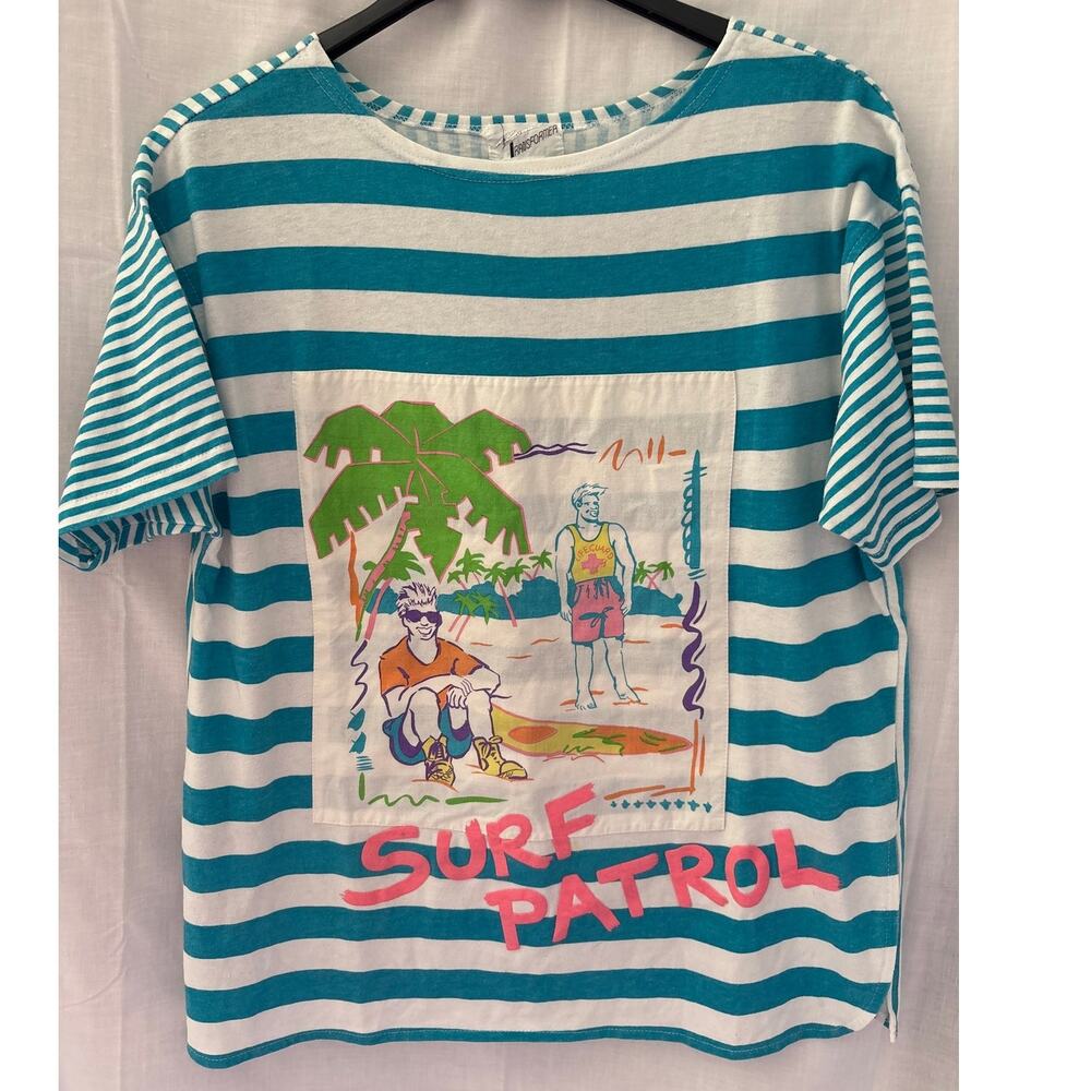 Transformer Vintage 90s Surf Patrol Cartoon Double Sided Graphic T-Shirt Medium